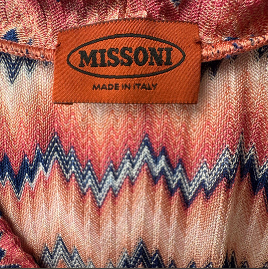 Vintage Missoni Chevron Print Longline Cardigan / Mini Dress