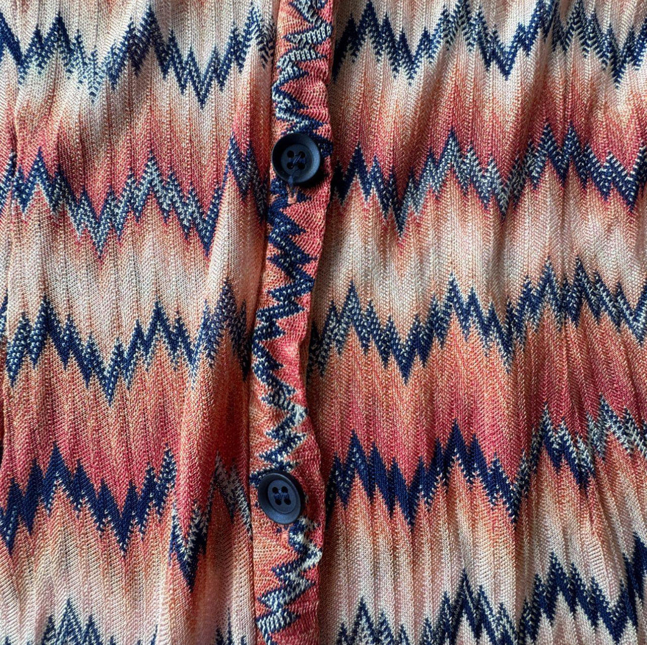 Vintage Missoni Chevron Print Longline Cardigan / Mini Dress