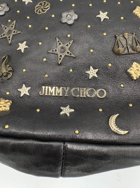 Jimmy Choo Celestial Charm Hobo Bag | Black Leather Zodiac Shoulder Bag