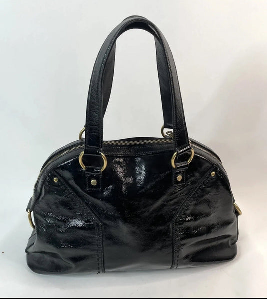 YSL Muse Large -vinyl black leather 