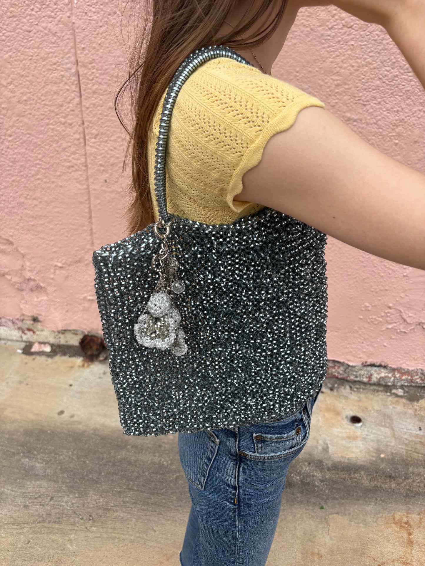 ANTEPRIMA PVC Wire Tote Bag -Blue and silver