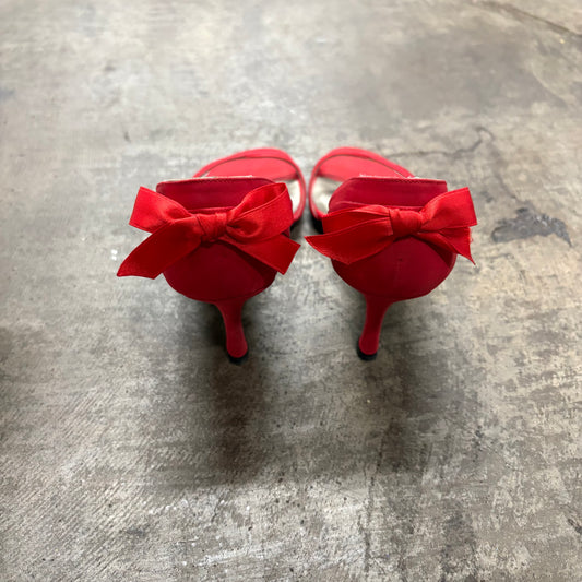 Vintage 90’s Red Bow Pumps- Size 8