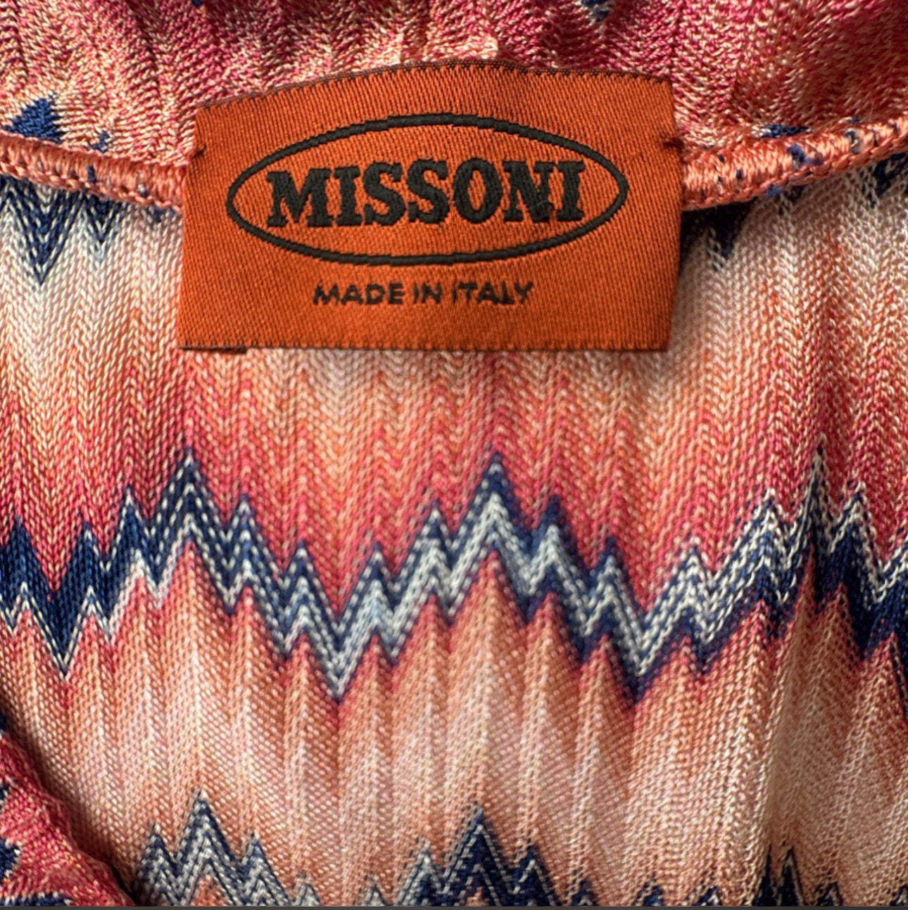 Vintage Missoni Chevron Print Longline Cardigan / Mini Dress