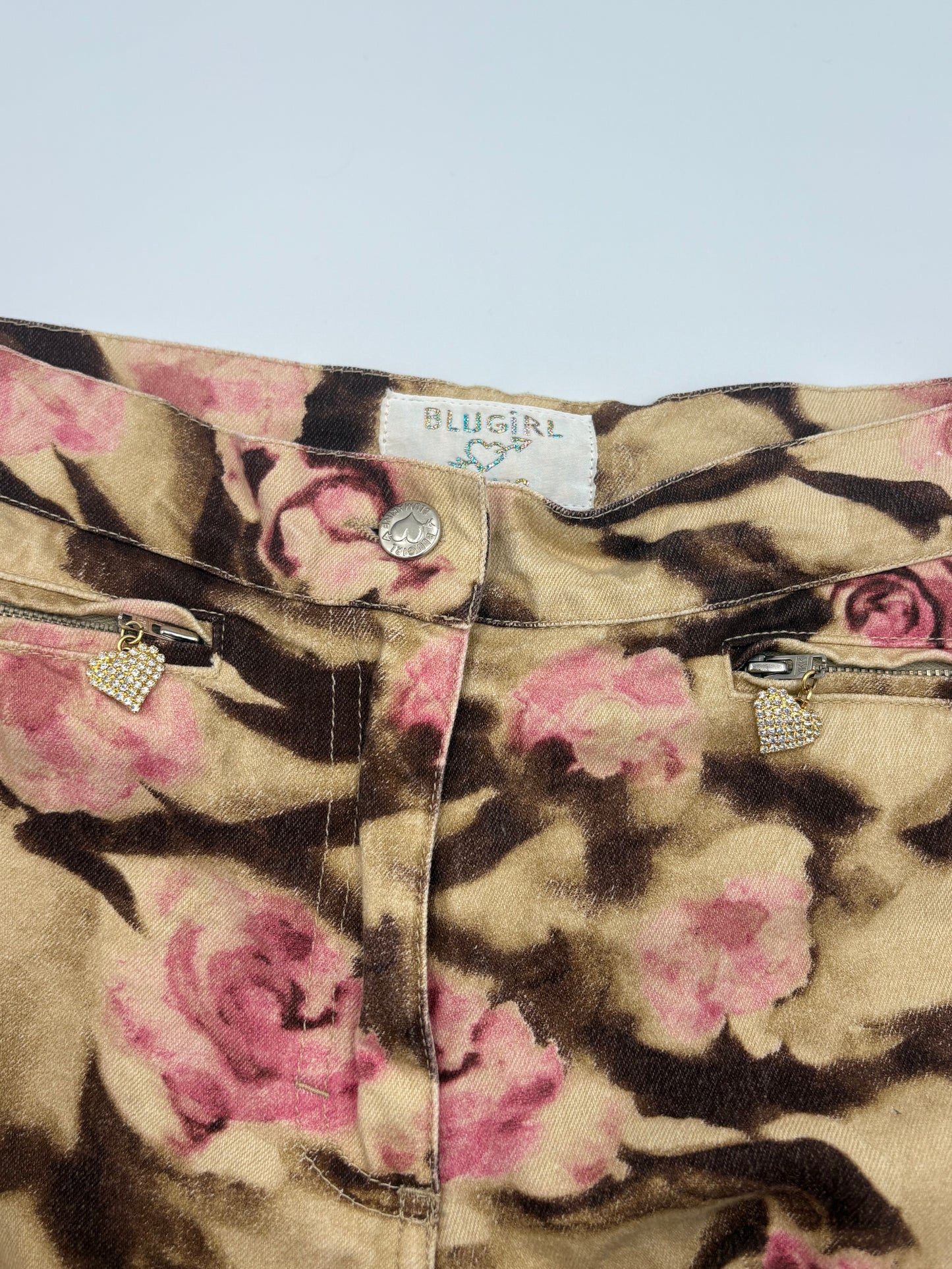 Blugirl Rose Print Stretch Jeans | Size 40 / US 4