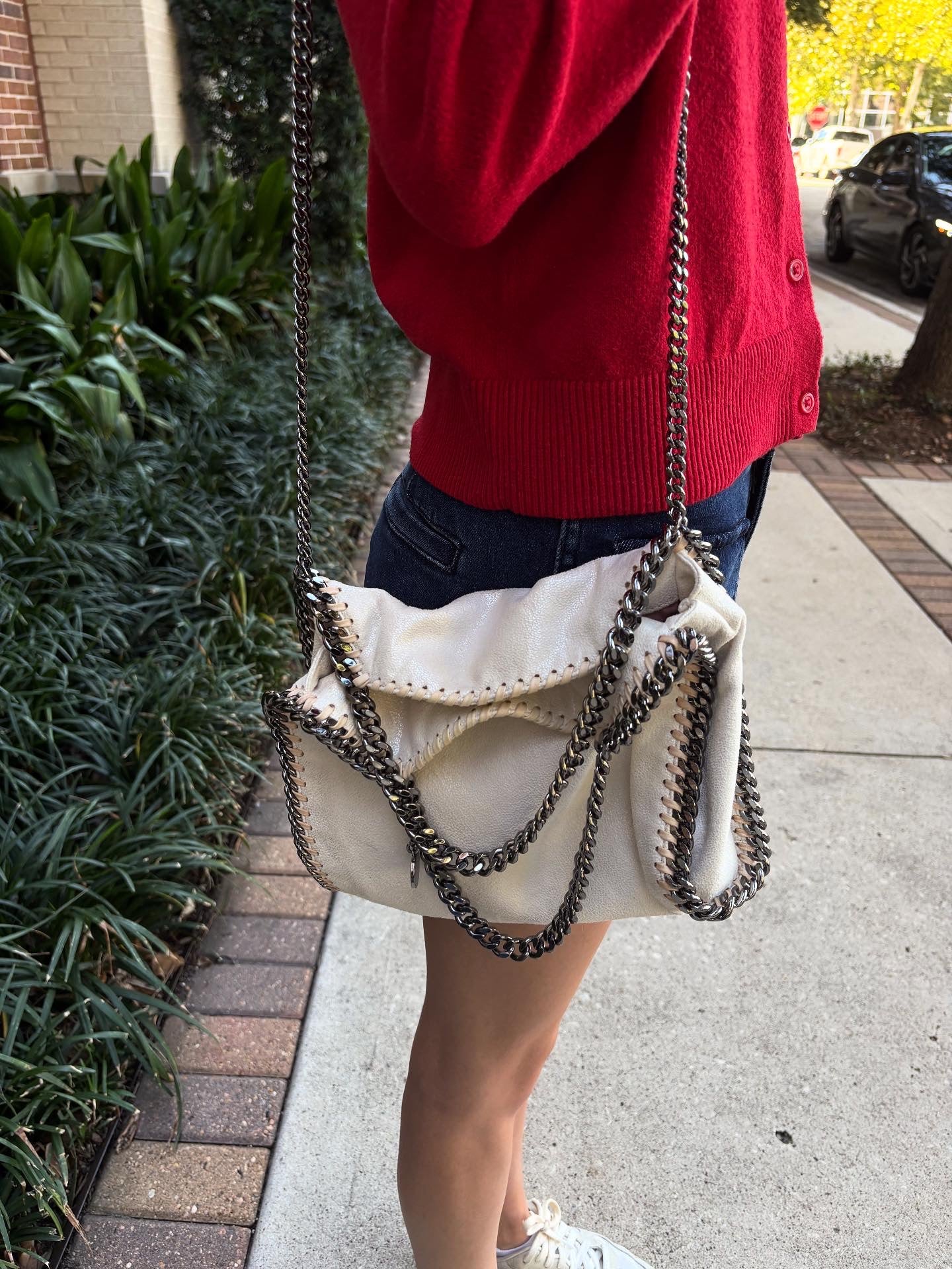 Stella McCartney Falabella Tote- Opal White Iridescent Vegan Leather