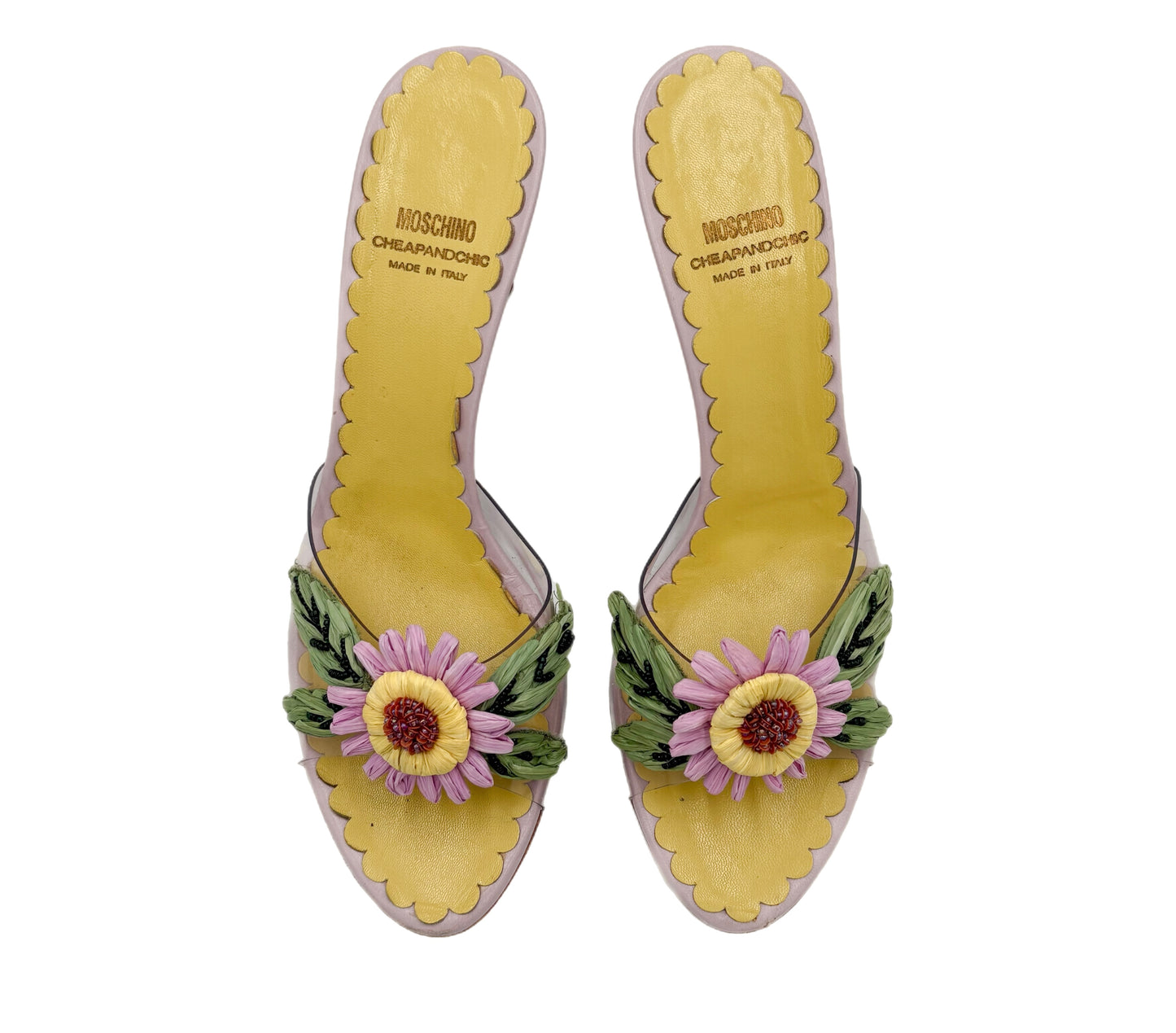 Rare Moschino Cheap and Chic Raffia Flower Heel - EU 39