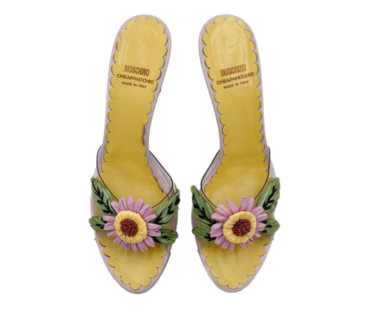 Rare Moschino Cheap and Chic Raffia Flower Heel - EU 39