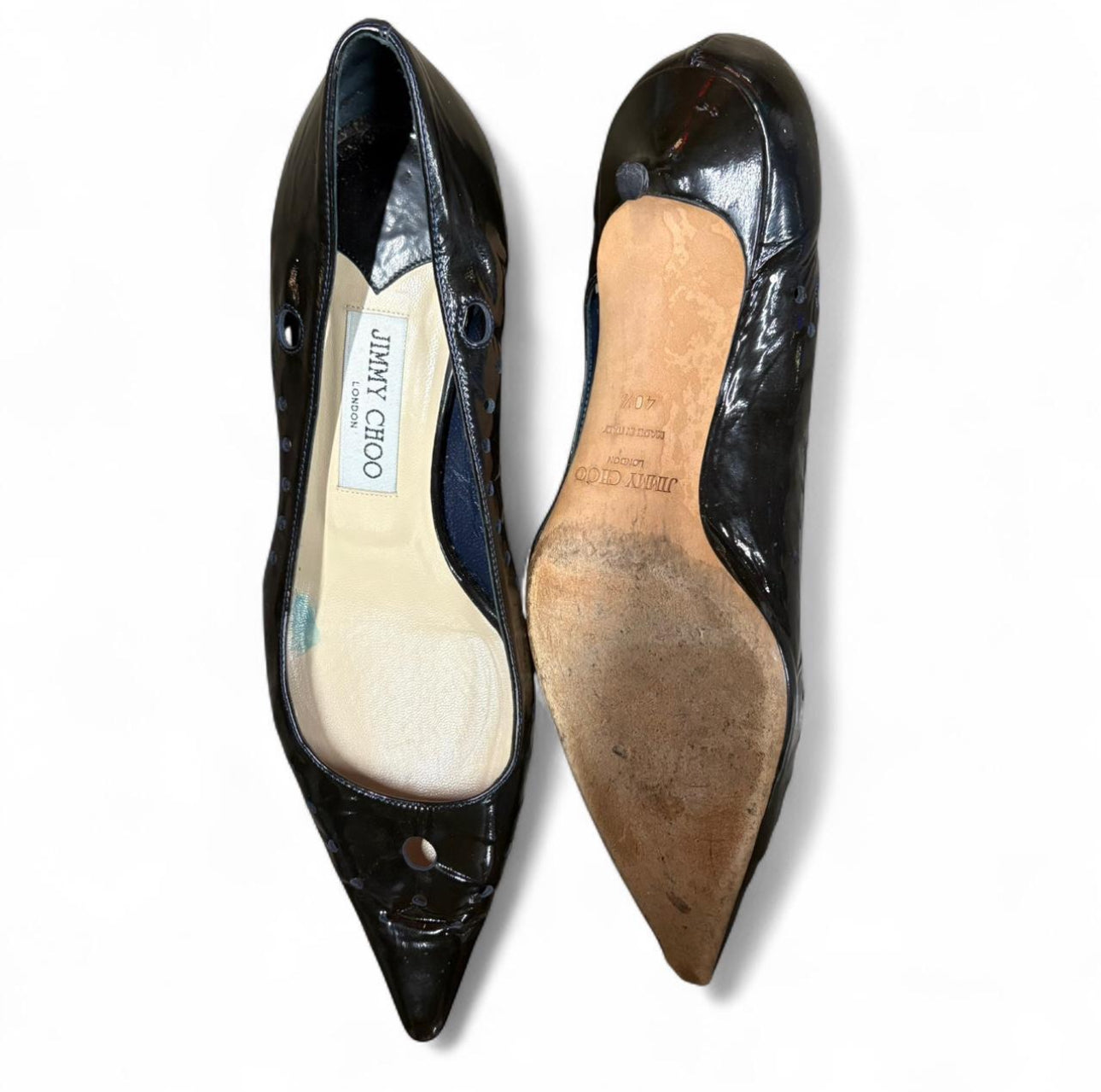 Jimmy Choo scalloped kitten heel- size 40 1/2