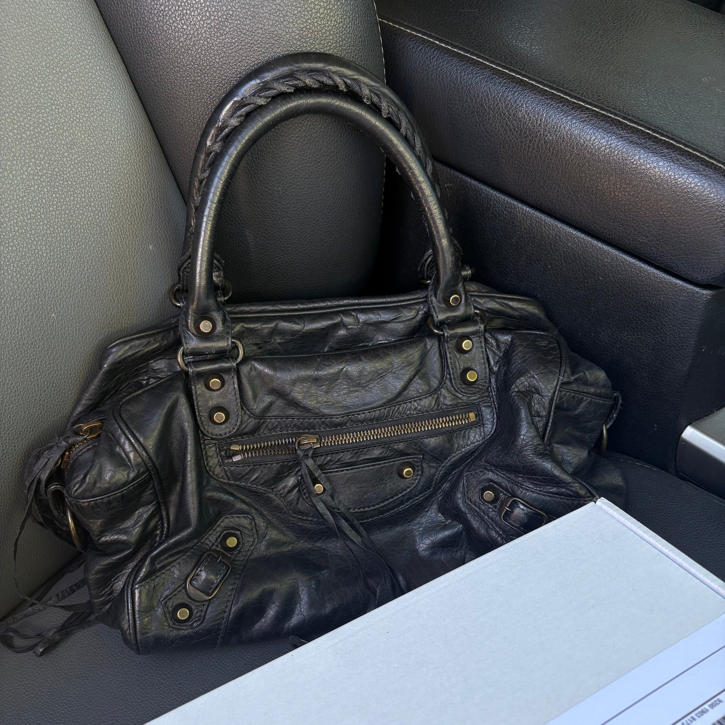 Rare Vintage Balenciaga Mini City Moto - "Polly Boston" Bag
