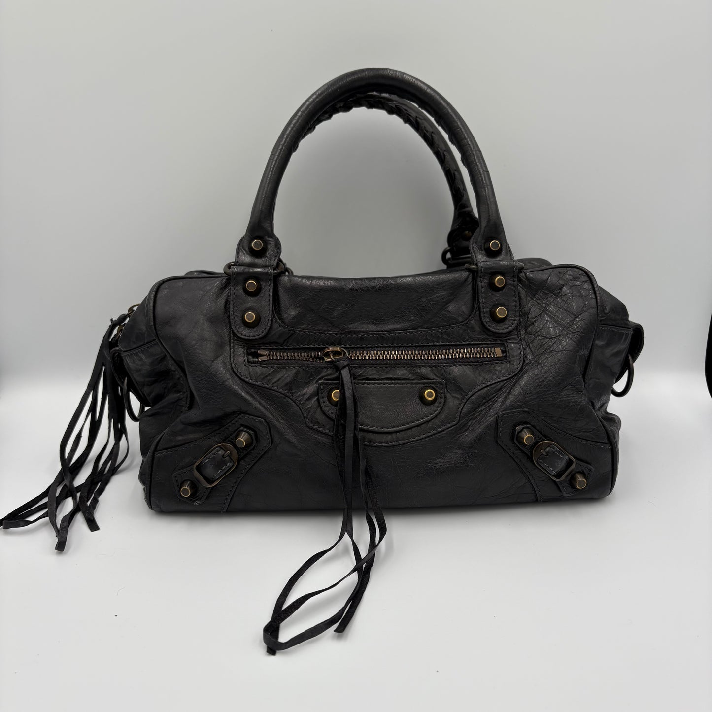 Rare Vintage Balenciaga Mini City Moto - "Polly Boston" Bag