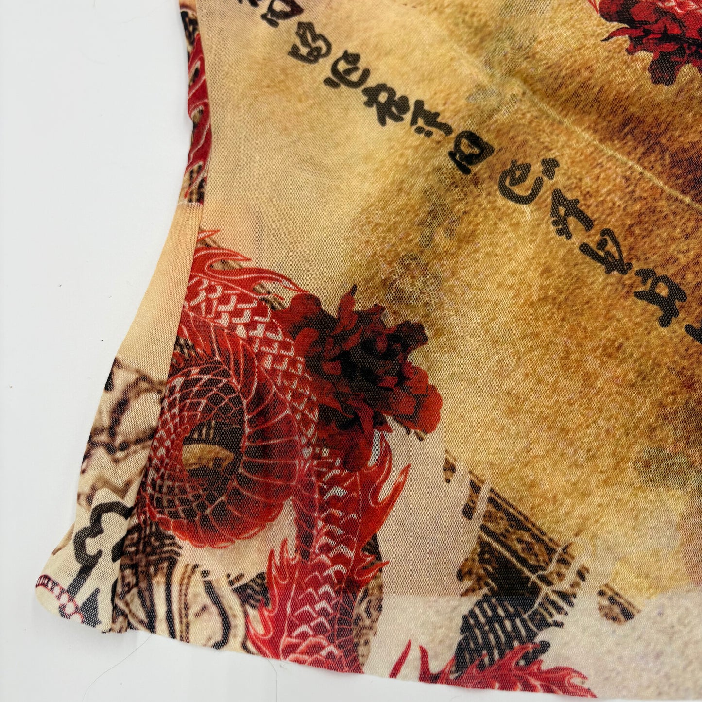Roberto Cavalli Dragon Print Sheer tank