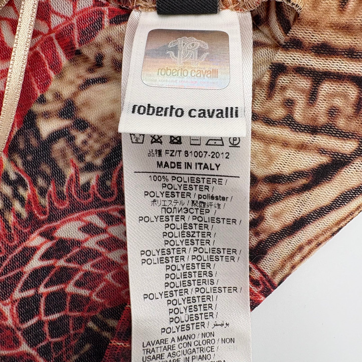 Roberto Cavalli Dragon Print Sheer tank