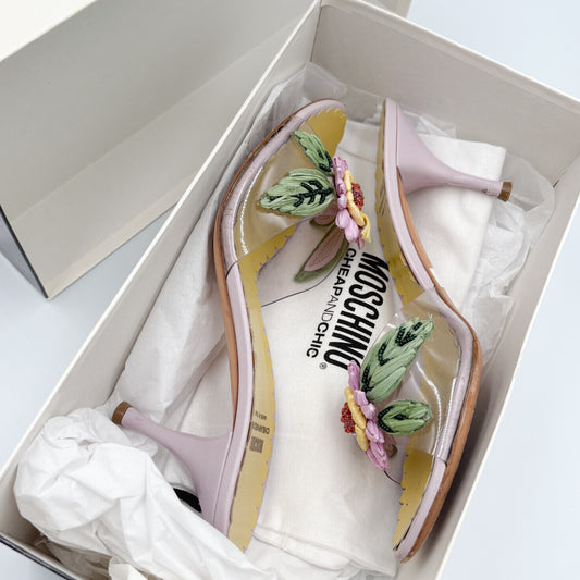 Rare Moschino Cheap and Chic Raffia Flower Heel - EU 39