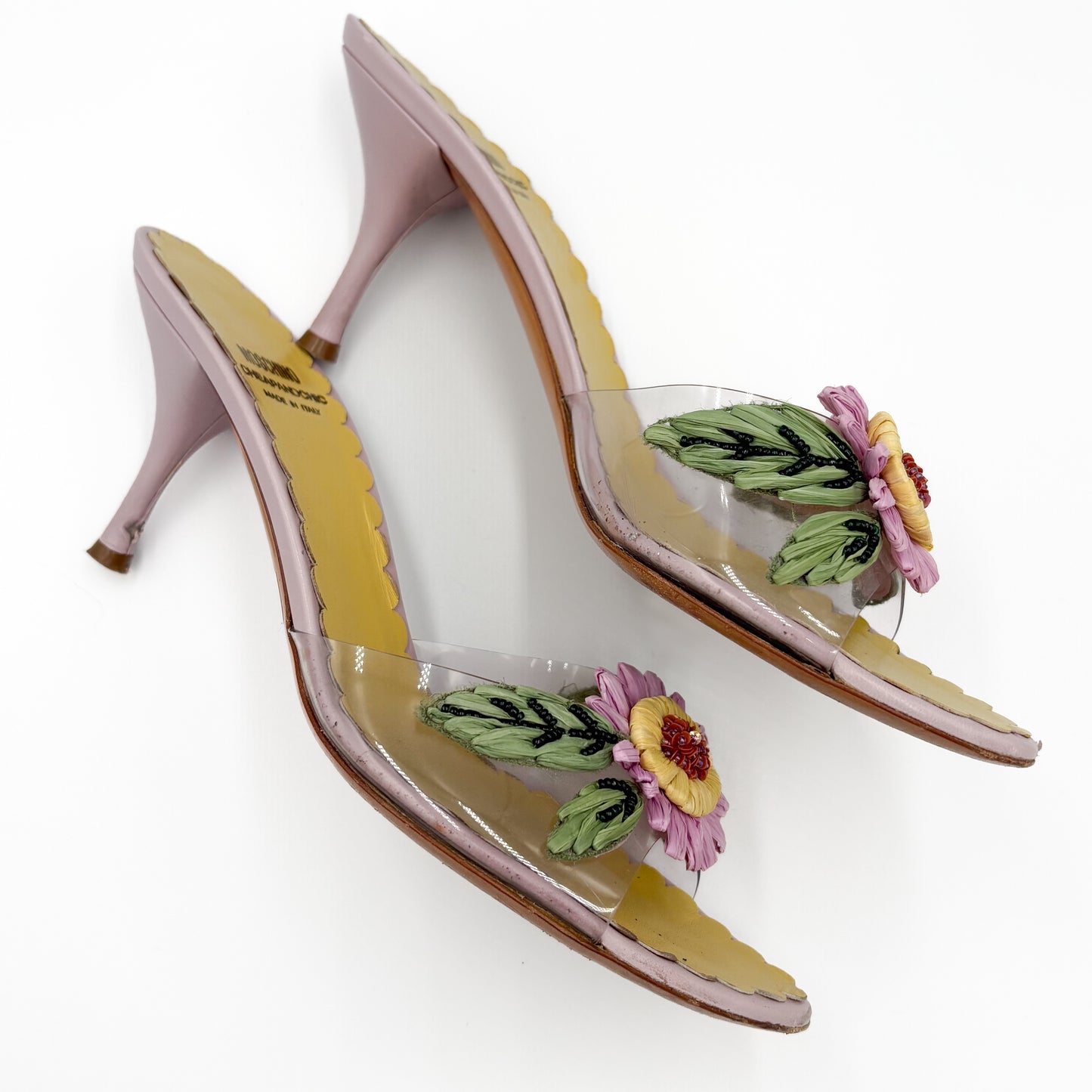 Rare Moschino Cheap and Chic Raffia Flower Heel - EU 39