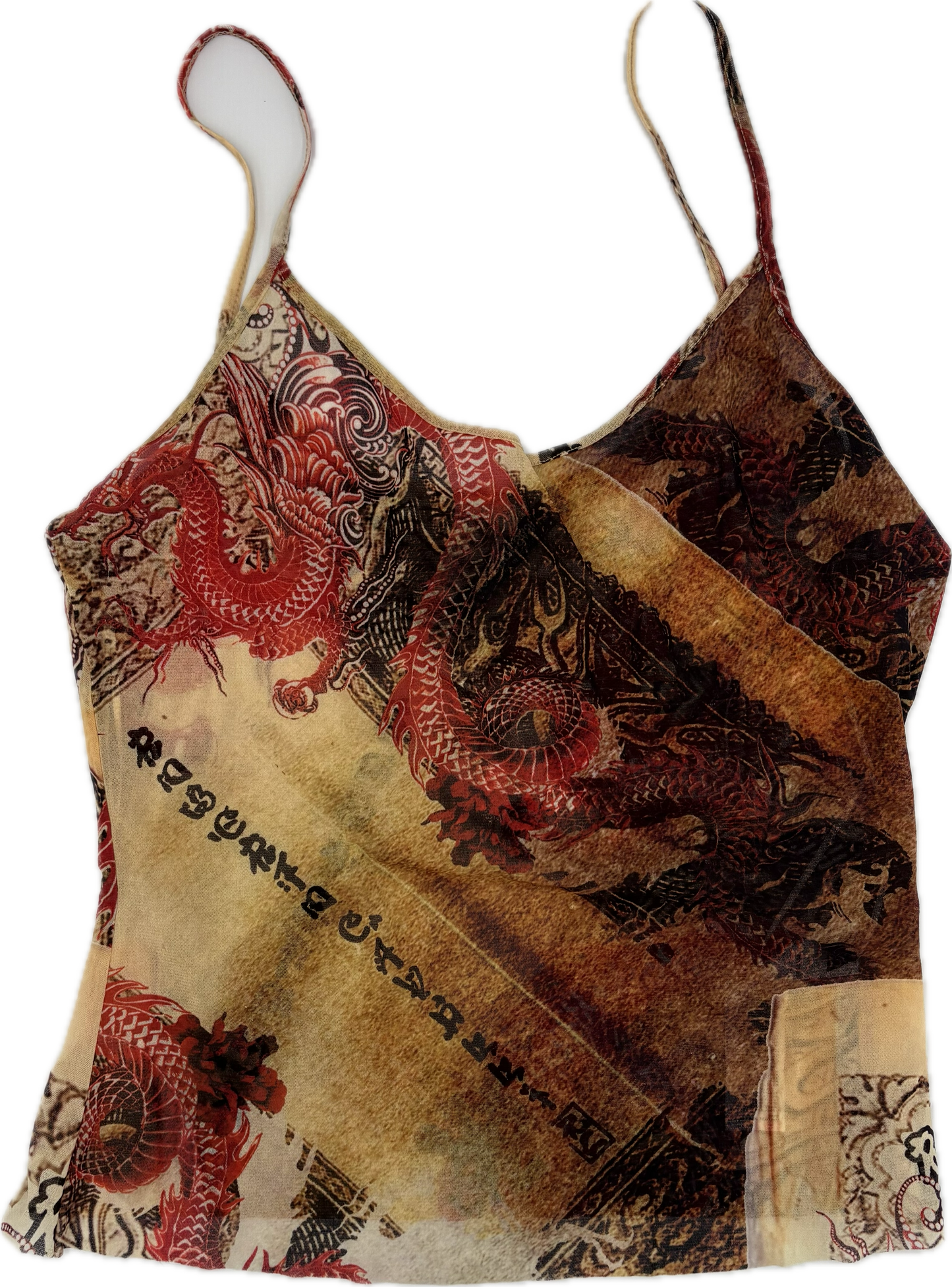 Roberto Cavalli Dragon Print Sheer tank