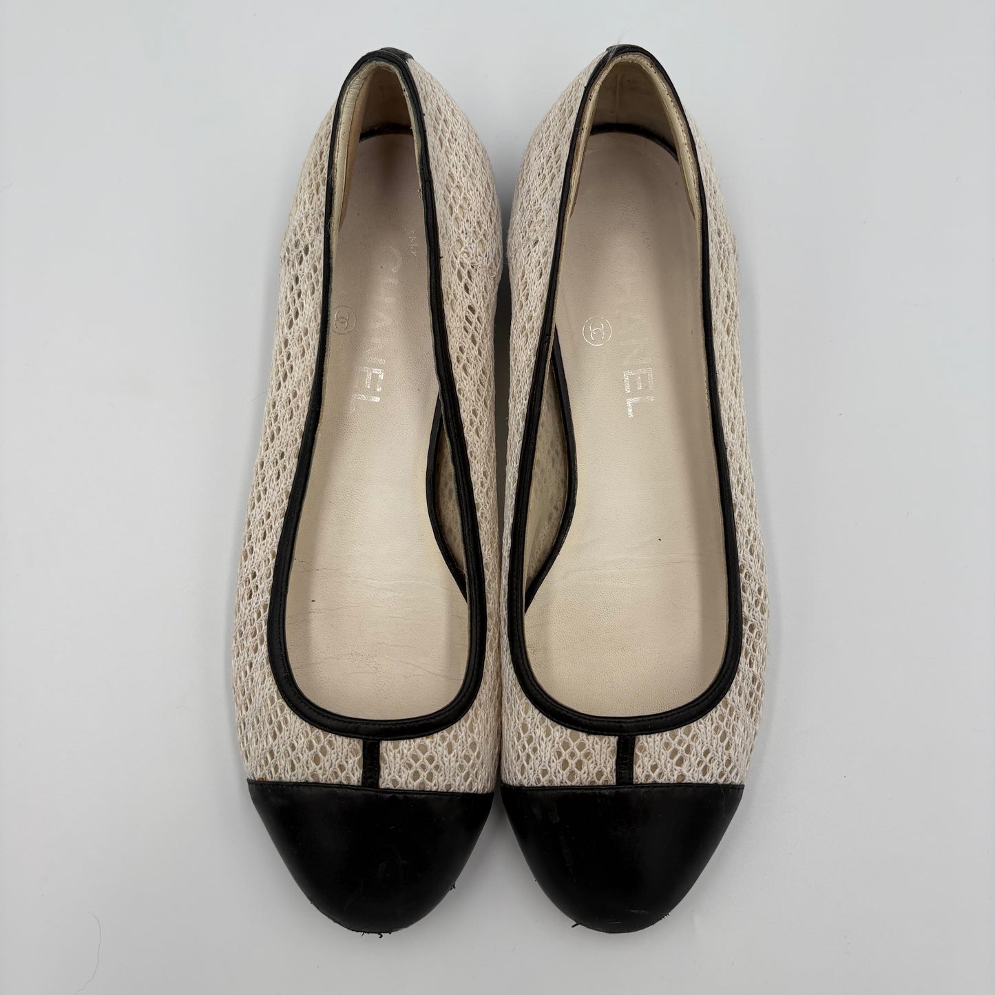 Chanel Mesh Cap Toe Ballet Flats - EU 39