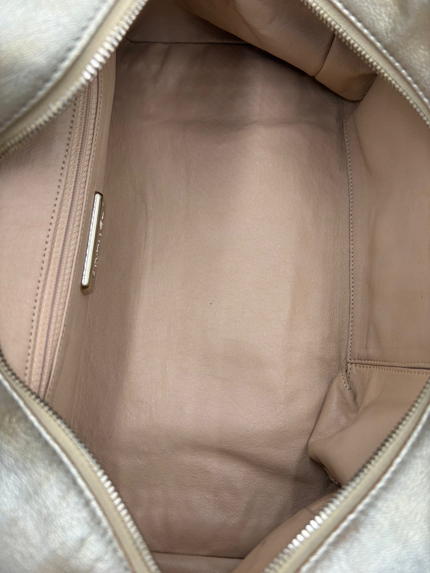 Chanel Metallic Gold Luxe Ligne Bowler Bag- Medium
