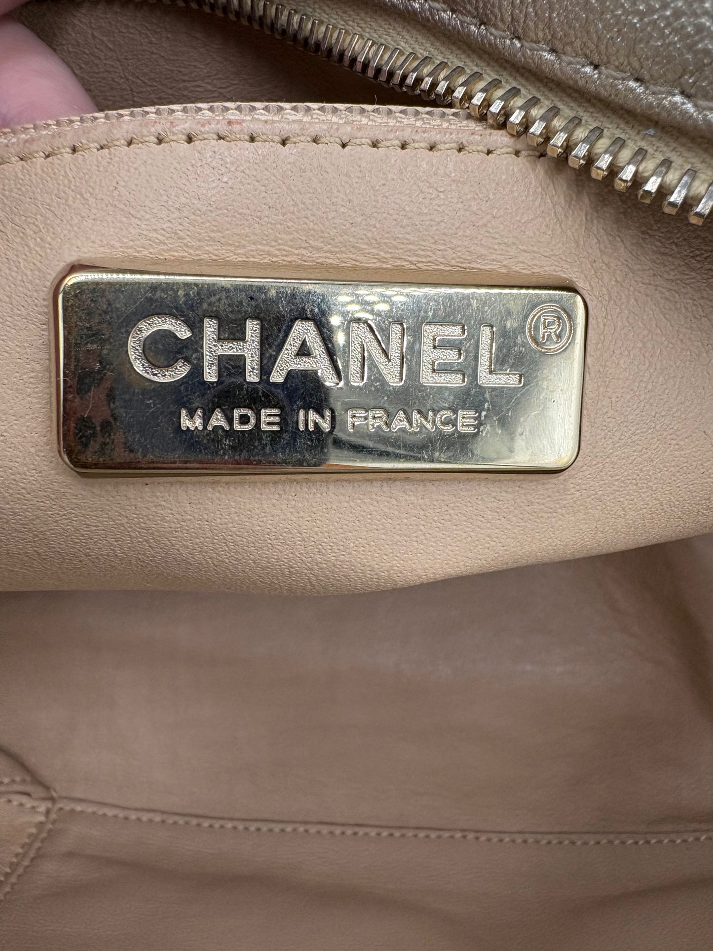 Chanel Metallic Gold Luxe Ligne Bowler Bag- Medium