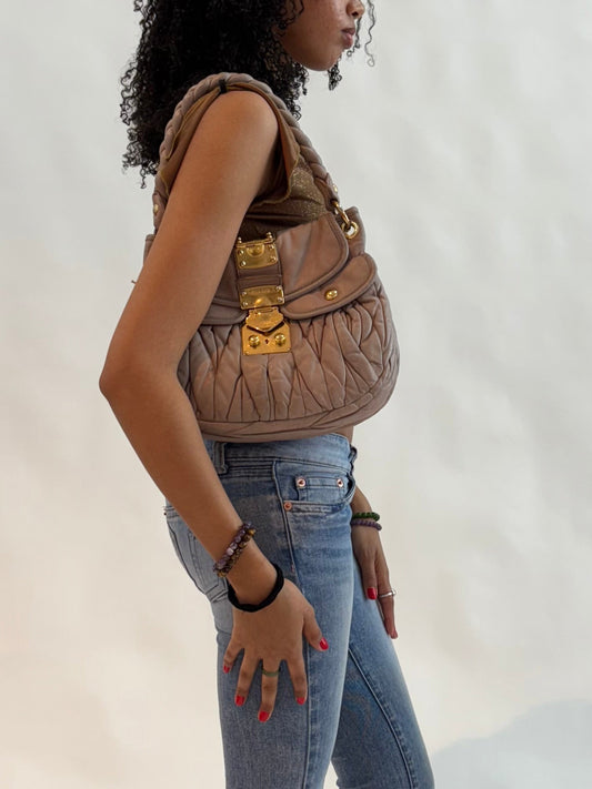 Miu Miu Matelesse Coffer Bag in Mughetto