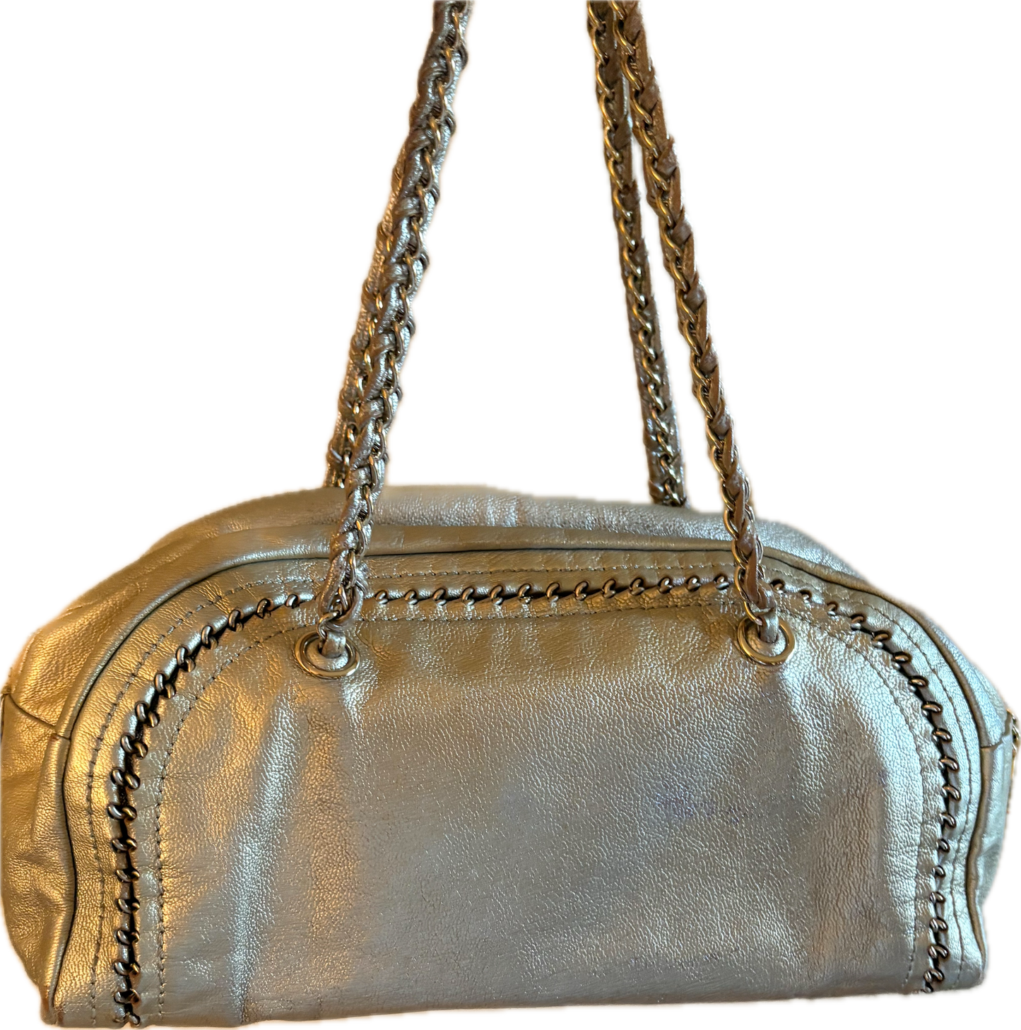 Chanel Metallic Gold Luxe Ligne Bowler Bag- Medium