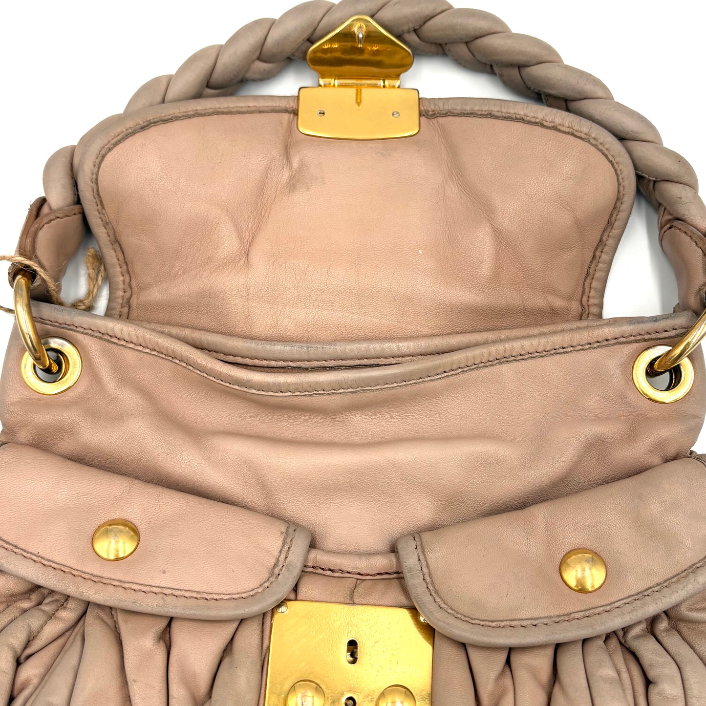Miu Miu Matelesse Coffer Bag in Mughetto