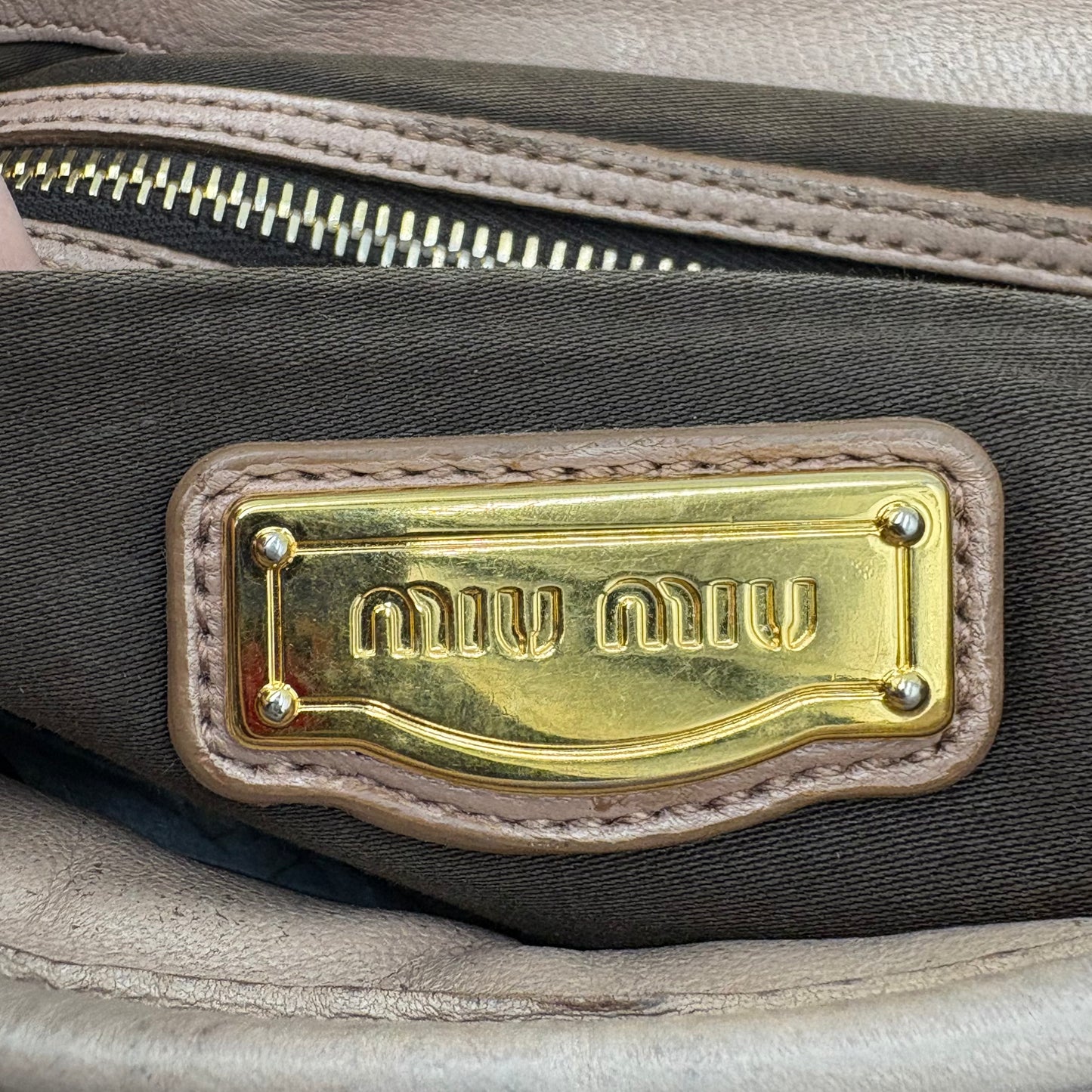 Miu Miu Matelesse Coffer Bag in Mughetto