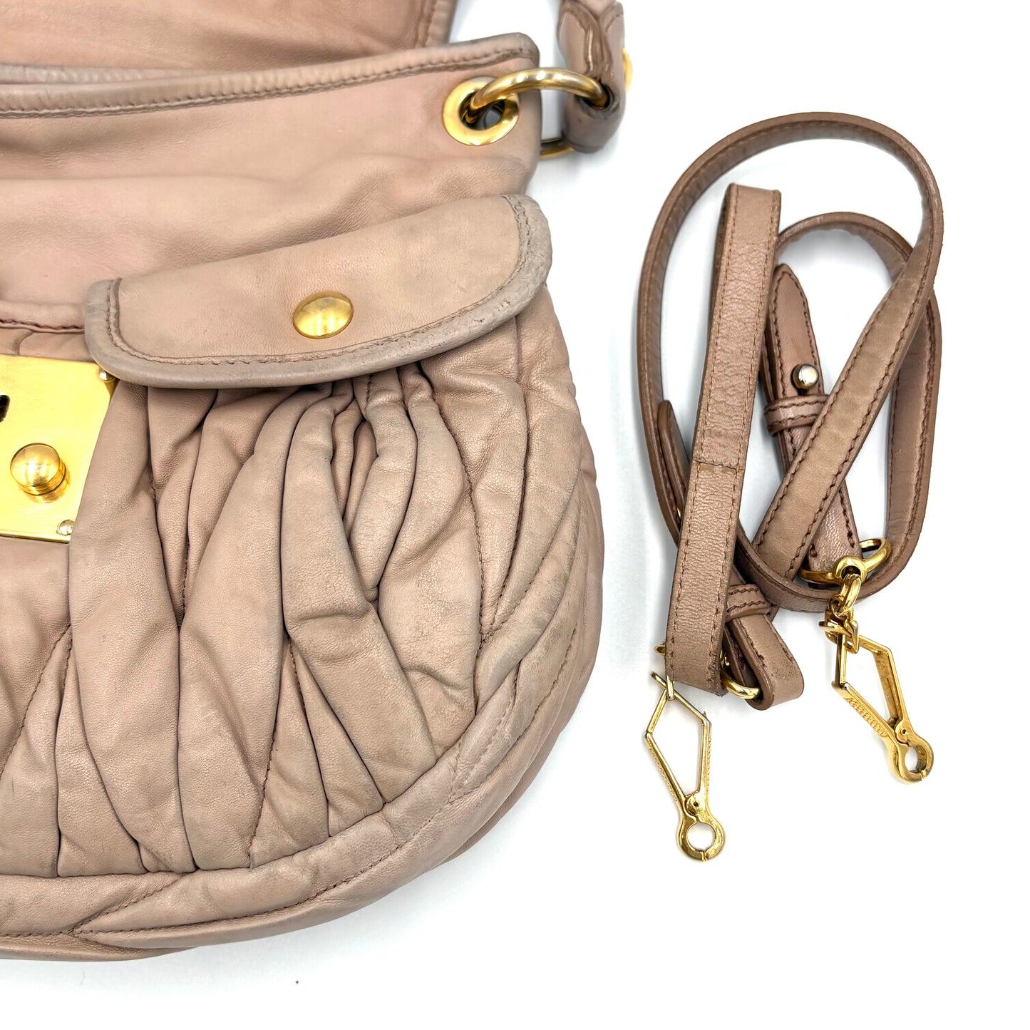 Miu Miu Matelesse Coffer Bag in Mughetto