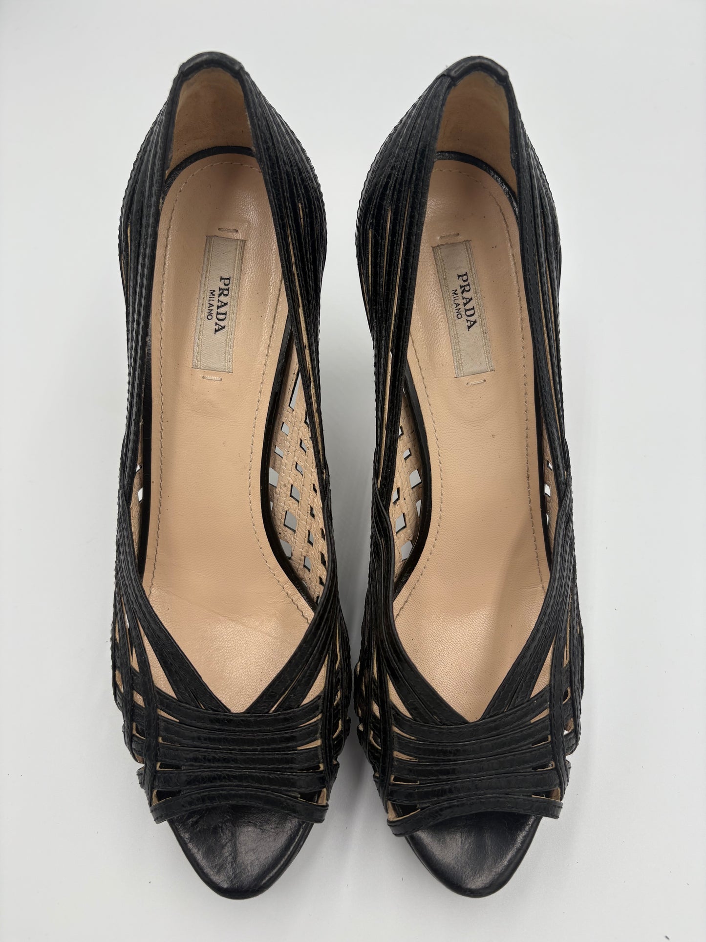 Prada Peep-Toe Vintage Pumps EU-39 1/2