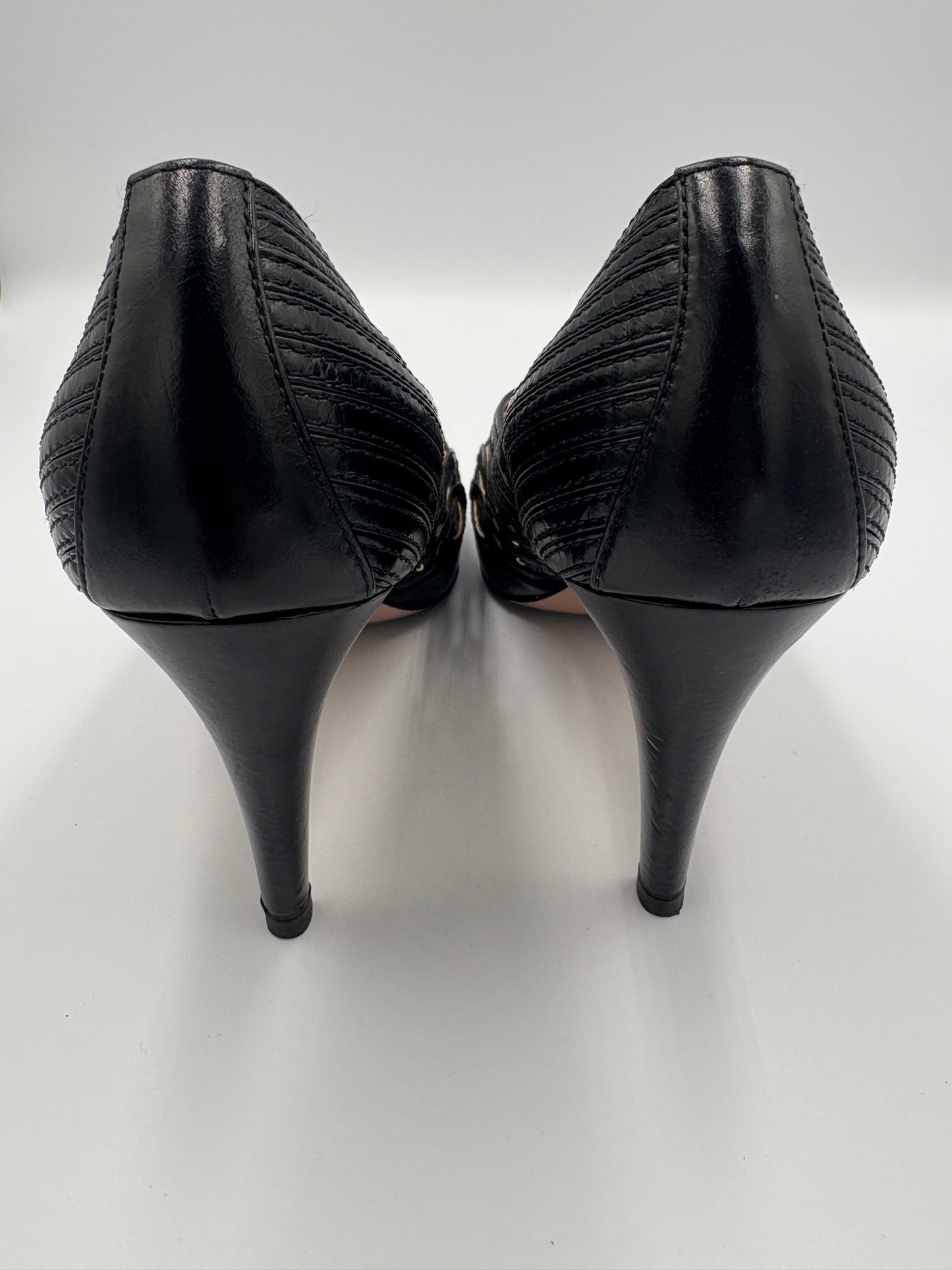 Prada Peep-Toe Vintage Pumps EU-39 1/2