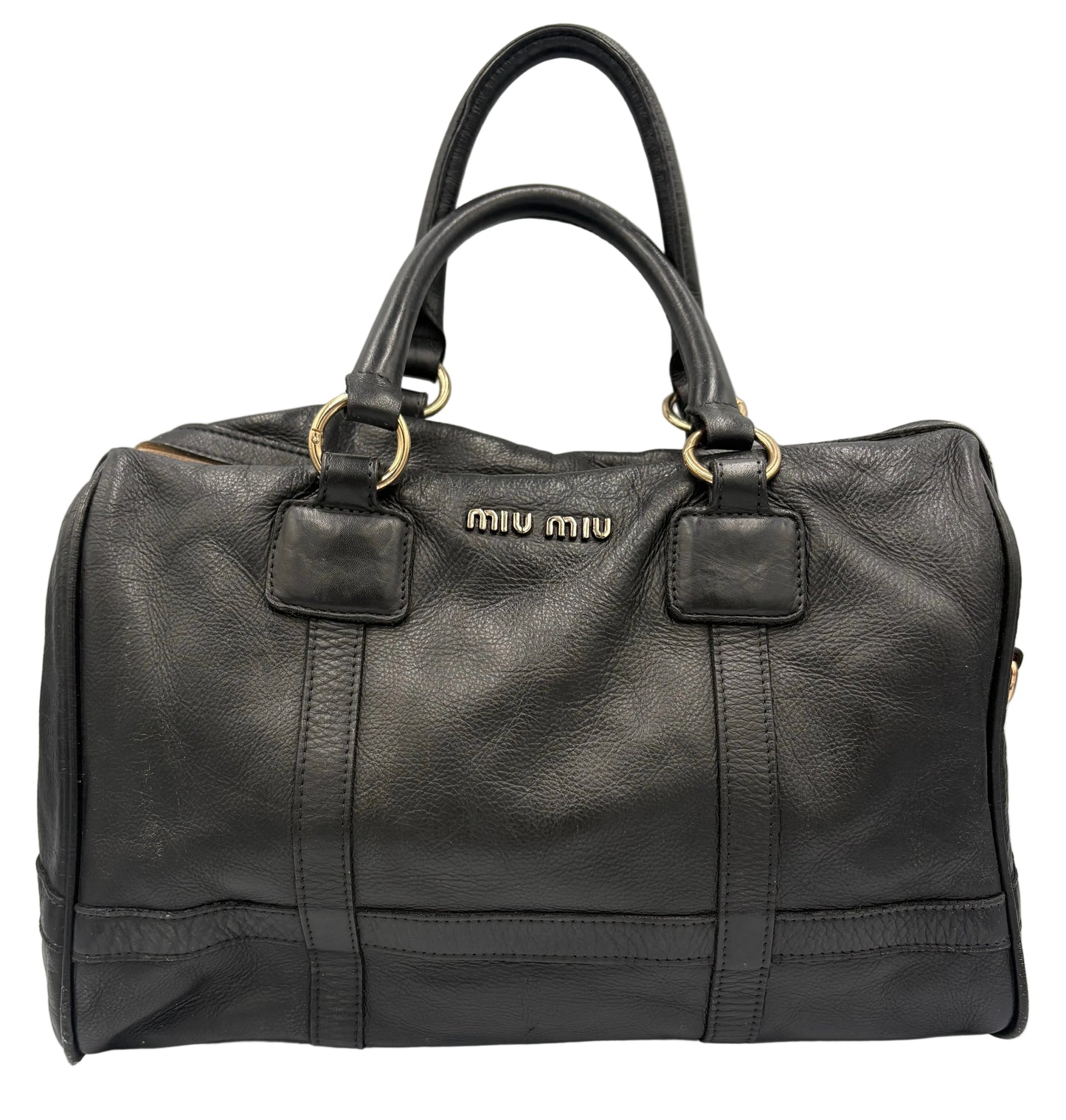 Miu Miu Black Leather Bowler Bag