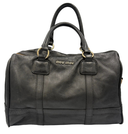 Miu Miu Black Leather Bowler Bag