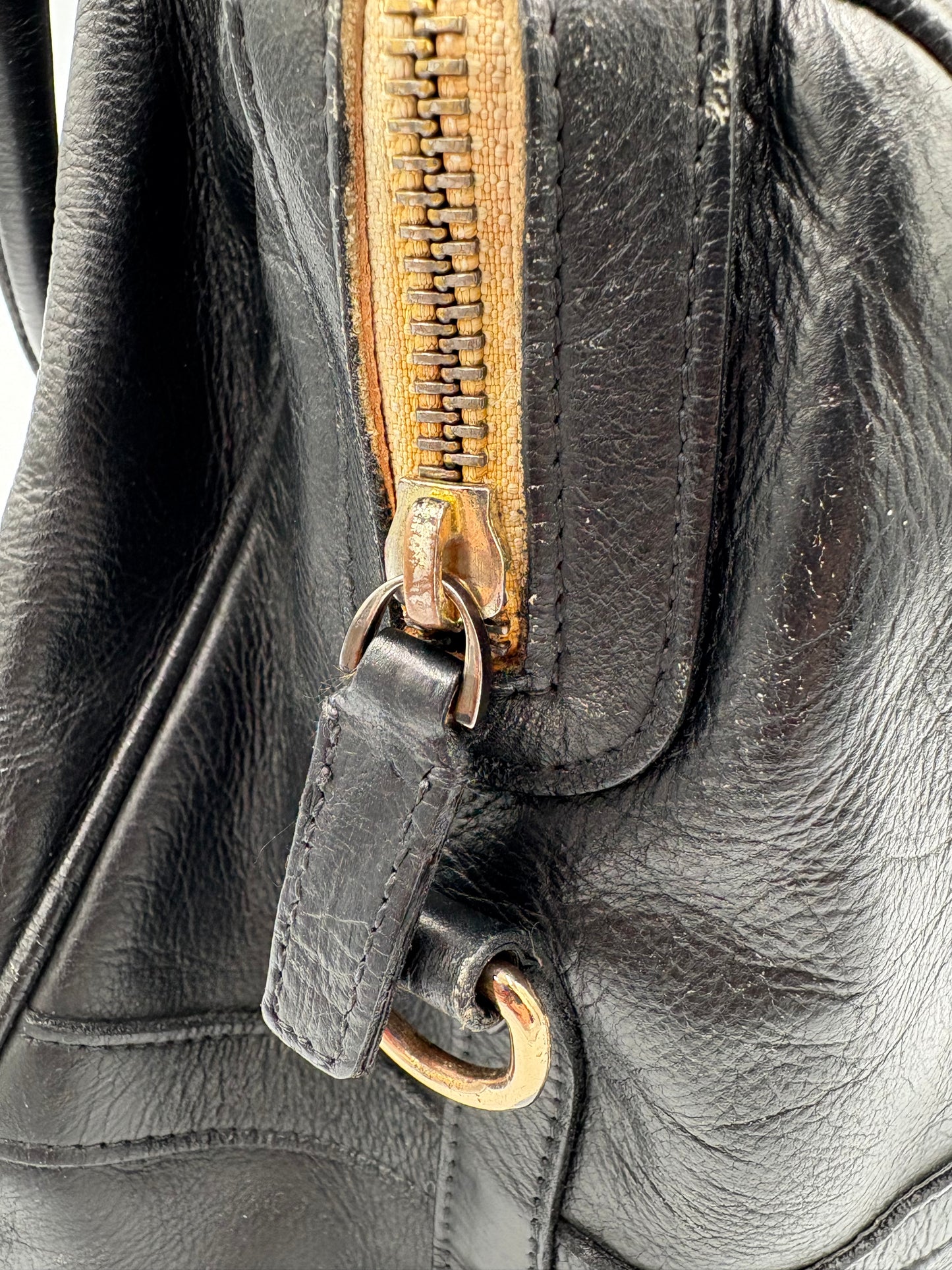 Miu Miu Black Leather Bowler Bag