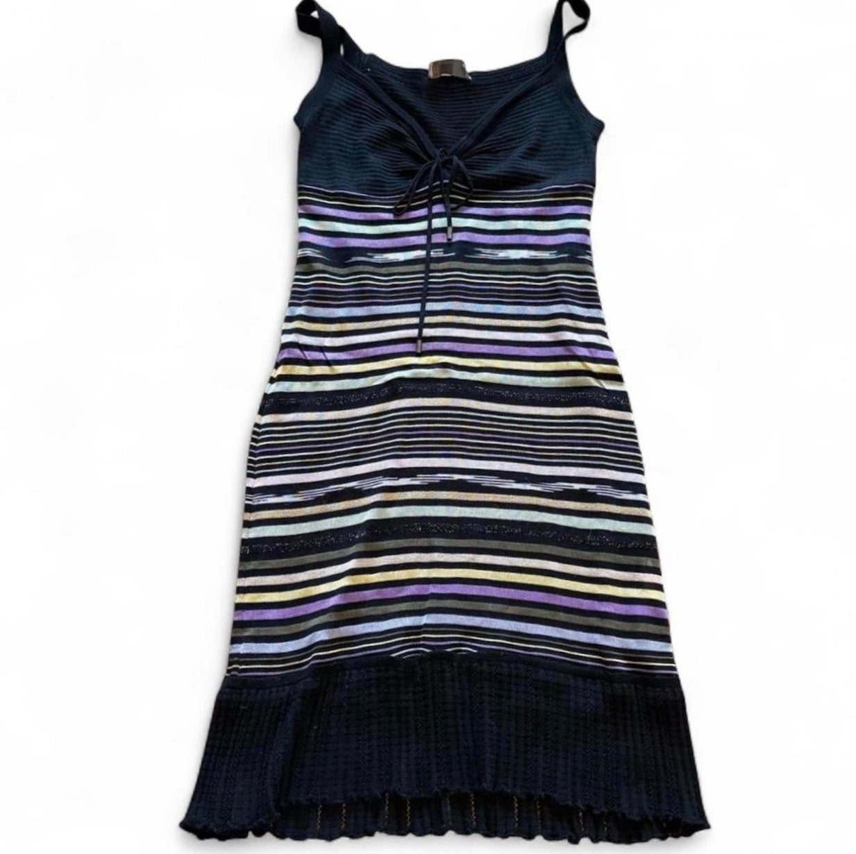 Missoni Black Striped Knit Midi Dress- US 6