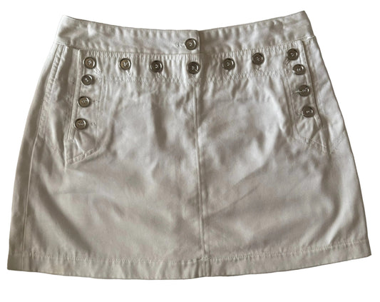 D&G Dolce & Gabbana White Button Mini Skirt
