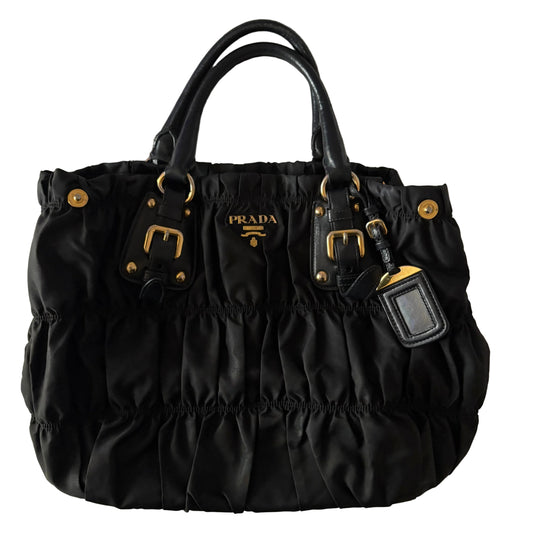 Prada Black Tessuto Gaufre Nylon Tote Bag