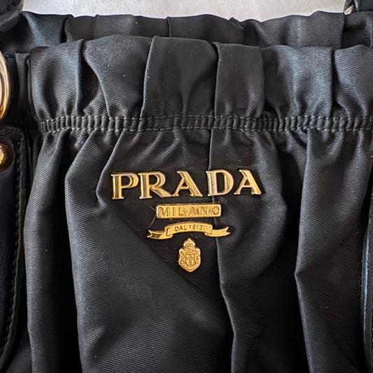 Prada Black Tessuto Gaufre Nylon Tote Bag